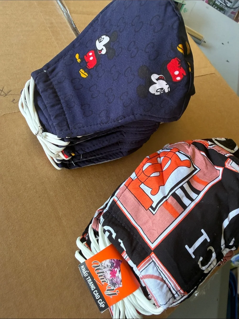 New Mickey & Black Graphic Reusable Cloth Face Masks - Pack